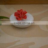 Hand Painted Small Porcelain Jewelery Box With Flower Shape Design thumbnail-1
