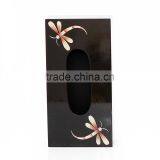 Lacquer Decorative Facial Wooden Tissue Box, Black Color thumbnail-1