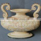 Hand Carved Polyresin Decorative Vase