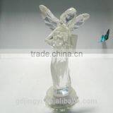 4.5V LED Light Acrylic Snow Holding Heart Angel for Valentines Decoration thumbnail-3
