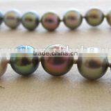 Fashionable 9-10 mm Peacock Green Freshwater Pearl Necklace thumbnail-2