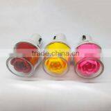 LED Light Rose Shape Dual USB Port Car Charger For Phone thumbnail-5