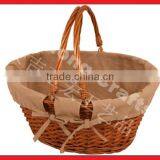 Small Split Willow Shopping Basket With Handles thumbnail-2
