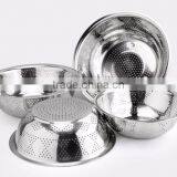 Vegetables Basin Stainless Steel Pots Vegetables Drain Basket Cooking Vegetables Basket Fruit Bowl 28cm thumbnail-5