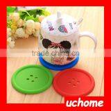 UCHOME 2016 New Colorful Button Shape Silicone Cup Mat/Coaster thumbnail-5