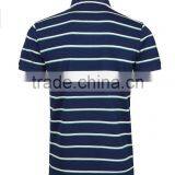 Men 100%cotton Vertical Striped Men's Polo Shirt thumbnail-4