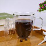 Customized Logo Glass Mugs Coffee Mugs 400ML Double Wall Milk Cup Juice Cup thumbnail-2