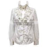 Women Latest Blank Shirt Design New Model Ladies Short Long Sleeve Plain Dyed Daily White Blouse thumbnail-2