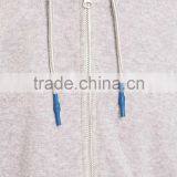 Thin Hoodie With String Blank Pullover Grey Wholesale Plain Zip Hoodies thumbnail-3
