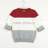 Hot Sale Hand Knitted Wool Kids Sweaters With Ribbing Neck Cotton Sweater Outwear For Children thumbnail-3