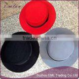 Winter Women Flat Top Woolen Fedora Hat thumbnail-2