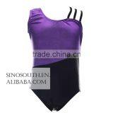 2017 Kids Girl's Dance Slim One Shoulder Strappy Camisole Sparkle Leotard thumbnail-5