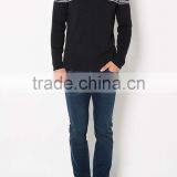 Wholesale Mens Black Crew Neck Sweater Knitting Pattern Free thumbnail-1