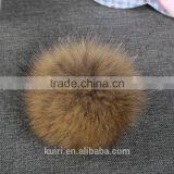 100% Real Raccoon Fur Pom Pom Keychain Fluffy Fur Balls Genuine Fur Pompons for Bag Hats Cap Scarf Gloves With Buttons thumbnail-5