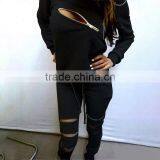 New Arrive Womens Sexy Zipper Tracksuit Hoodie Sweatshirt+Pants Casual Hip Pop Sportwear thumbnail-4
