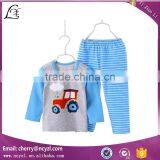 Wholesale 100% Cotton 2 to 6 Year Old Children Winter Stripe Pajamas Children Clothing Set thumbnail-1