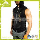 SLEEVELESS ZIP HOODIE,cheap Sleeveless Workout Hoodies,blank Mens Sleeveless Hoodie, thumbnail-4