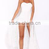 Custom White Lace Dress/White Lace Half Sleeve Dress/White Lace See-through Prom Dress Wholesale Dress thumbnail-2