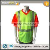 Polyester Mens Mesh V-neck ANSI 107 Manufacturer Warning T-shirt thumbnail-1