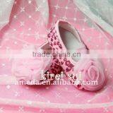 Girl Baby Hot Pink Leopard Shoes With Light Pink Rosettes GS466 thumbnail-1