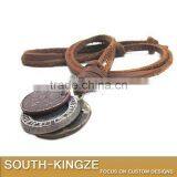 Retro Style Metal Necklace Pendant Leather Hanging Line thumbnail-4