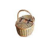 Wicker Basket With Handle thumbnail-1