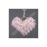 Handmade Crystal Beaded Heart Charms thumbnail-2