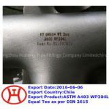 ASTM A403 WP304L Equal Tee as per DIN 2615