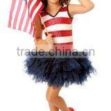 2016 Wholesale Fashion Dress Sleeveless Red Stripe Tutu Dress Latest Design Party Dresses