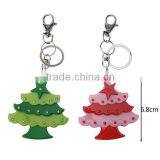 6.8 cm Height Christmas Key Rings Made of Rubber Material Mini Promotion Gifts Keyrings
