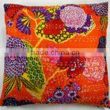 Kantha Tropicana Cushion , Tropical Kantha Cushion Cover thumbnail-1