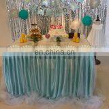 New Light Blue Square Different Designs of Table Skirting for Birthday thumbnail-1