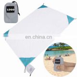Ripstop 210T Nylon Parachute Waterproof Picnic Beach Blanket With LOGO Cheap Custom Compact Outdoor Sandless Folding Beach Mat