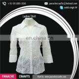 Best Selling Women Cotton Embroidered Ladies Shirt Blouse thumbnail-1