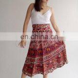 India Art Print Style Ladies Sexy Cotton Wrap Around Skirts thumbnail-1
