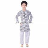 Soundarya new arrival stylish cotton printed kurta payajama set for boys