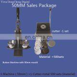 50mm Button Badge Maker + Metal Stander Paper Cutter+500sets Plastic Pin Buttons