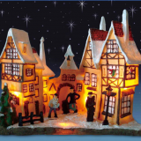 X'mas House With 10 Light Set Play Snowman Polyresin Christmas House Decoration thumbnail-1