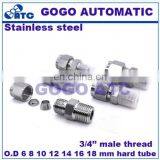 High Quality Quick Coupler ZG 3/4'' Male Thread O.D 6 8 10 12 14 16 18 mm Hard Tube Stainless Steel Straight Connectors Fittings thumbnail-1