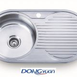 Guangdong Dongyuan Kitchenware CE certificated  Stainless Steel Single Bowl Single draine Round Kitchen Sinks