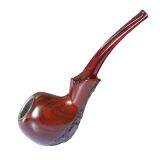 150mm Length Wooden Resin Short Tobacco Pipe With Red Hammer Bend Carving Head for Smoking thumbnail-2