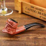 150mm Length Wooden Resin Short Tobacco Pipe With Small Old Man's Head for Smoking thumbnail-2