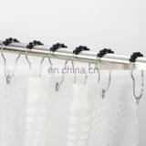 Amazer Shower Curtain Hooks Rings, Stainless Steel Shower Curtain Rings and Hooks-Set of 12-Black thumbnail-2