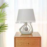 Popular Solid Geometry Design Ceramic Base Bedside Night Lamp for Hotel Decor