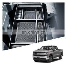 Interior Accessories Parts Silicone Armrest Rest Storage Box Center Control Console Organizer Tray For Chevrolet Silverado 19-21