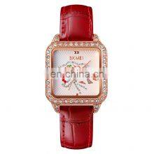 Luxury Brand SKMEI 1768 Leather Quartz Watch Ladies Dress Diamond Wristwatch Casual Women Bracelet Watch thumbnail-1