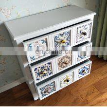 Painted Natual Wooden Cabinet With 5 Drawers Living Room Furniture thumbnail-2