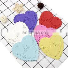 Top Selling Colorful Valentine Heart Shape Paper Lace Doily thumbnail-3