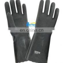 Oil and Gas Industry Long Sleeves Cotton Lined Blue Sandy PVC Rubber Glove Cheap Goods From China thumbnail-3