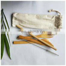 Travel Packaging Bamboo Cutlery Utensil Set Portable Bamboo Straw Spoon Knife Fork Chopsticks thumbnail-5